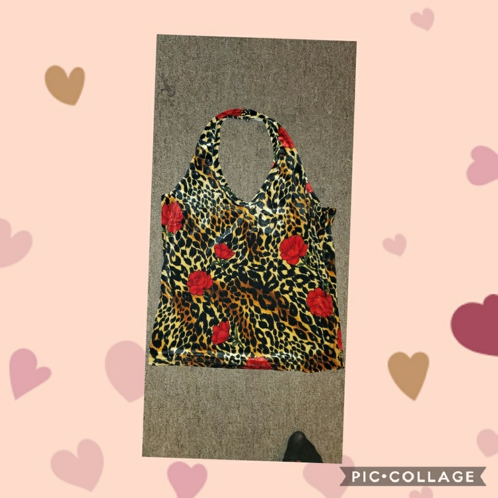 Women's leopard print halter top